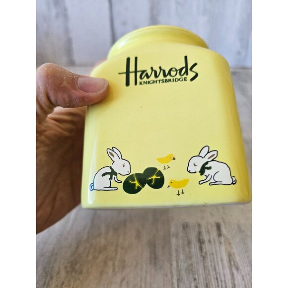 Harrods Easter canister bunny rabbit spring yellow Knightsbridge vintage unique - Picture 9 of 9